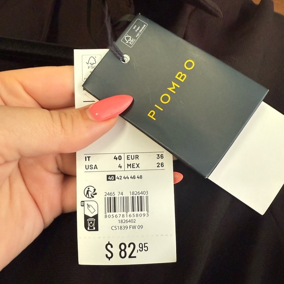 Piombo Black Long Sleeve Button Down Dress - Picture 3 of 4